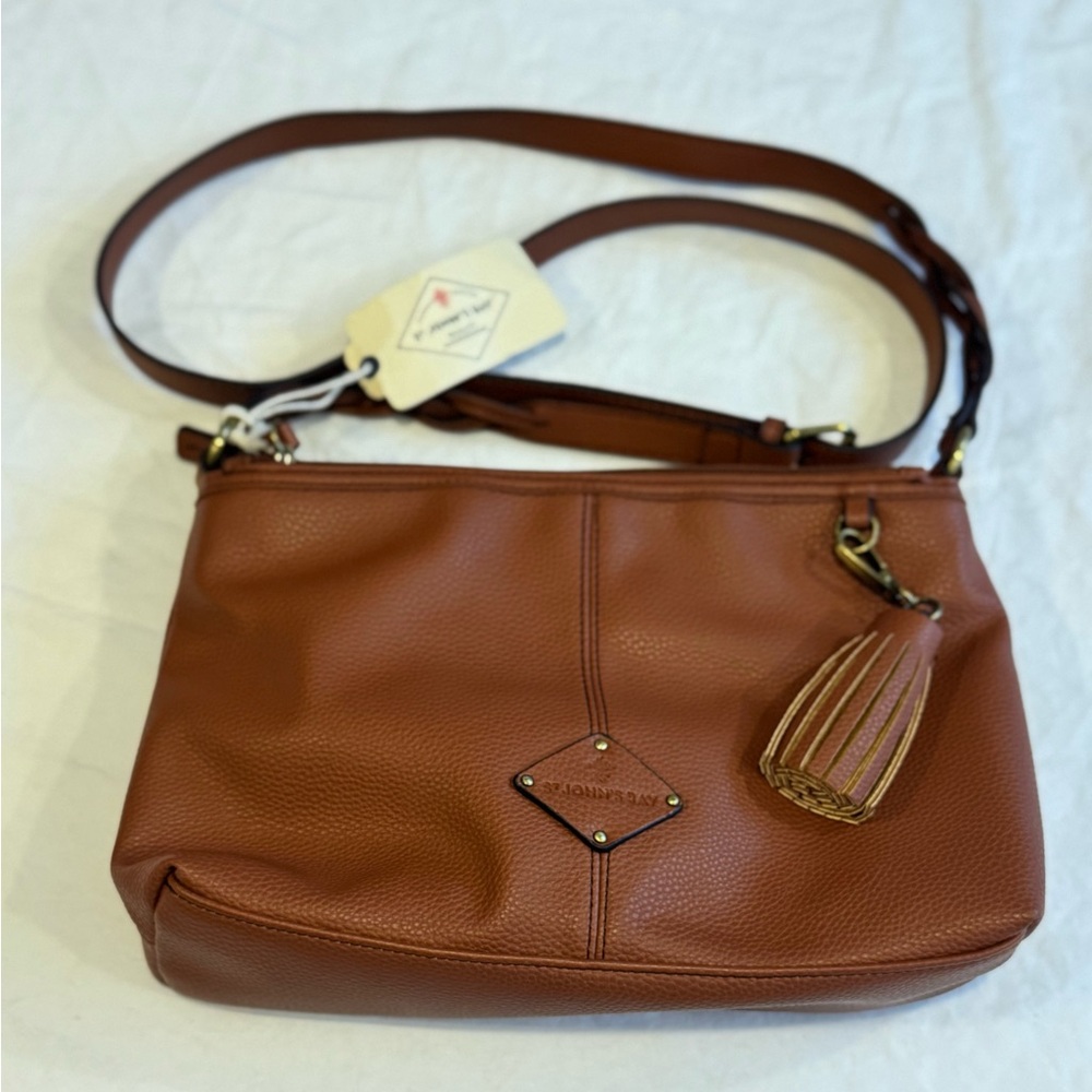 St. John’s Bay Brown Crossbody Purse New Haven Maple Tassel Bag Adjustable Strap
